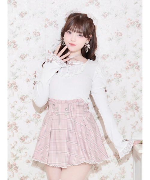NOEMIE（ノエミー）の「バックレースアップフレアスリーブカットソー（Tシャツ/カットソー・レディース・サックスブルー/オフホワイト/ピンク系その他/ピンク/ブラック・M）」の5枚目の写真