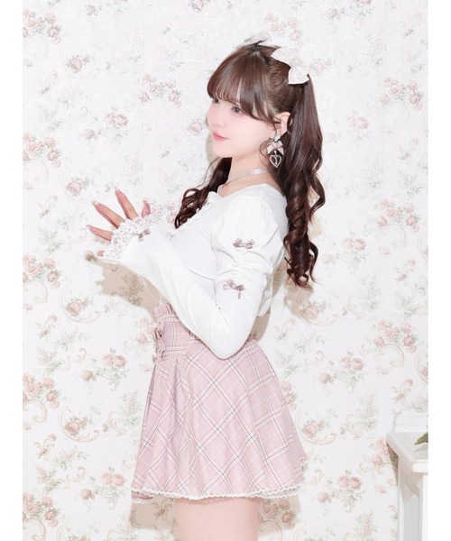 NOEMIE（ノエミー）の「バックレースアップフレアスリーブカットソー（Tシャツ/カットソー・レディース・サックスブルー/オフホワイト/ピンク系その他/ピンク/ブラック・M）」の18枚目の写真