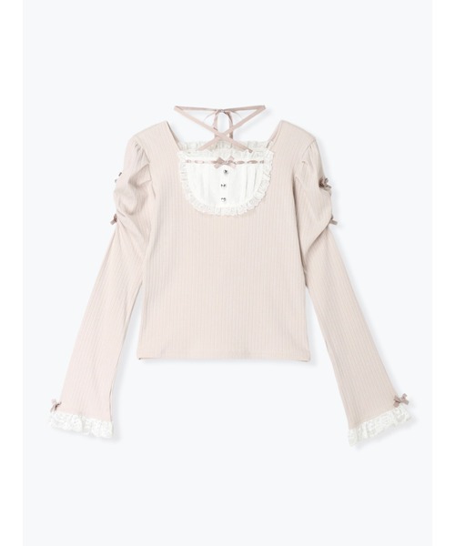 NOEMIE（ノエミー）の「バックレースアップフレアスリーブカットソー（Tシャツ/カットソー・レディース・サックスブルー/オフホワイト/ピンク系その他/ピンク/ブラック・M）」の21枚目の写真