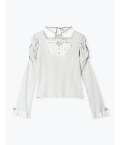 NOEMIE（ノエミー）の「バックレースアップフレアスリーブカットソー（Tシャツ/カットソー・レディース・サックスブルー/オフホワイト/ピンク系その他/ピンク/ブラック・M）」の22枚目の写真