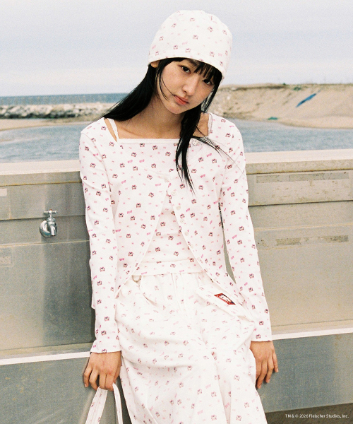 RONRON(ロンロン)の「BETTY BOOP PATTERN SLIM CARDIGAN WHITE(カーディガン/ボレロ・レディース・その他・FREE)」の1枚目の写真