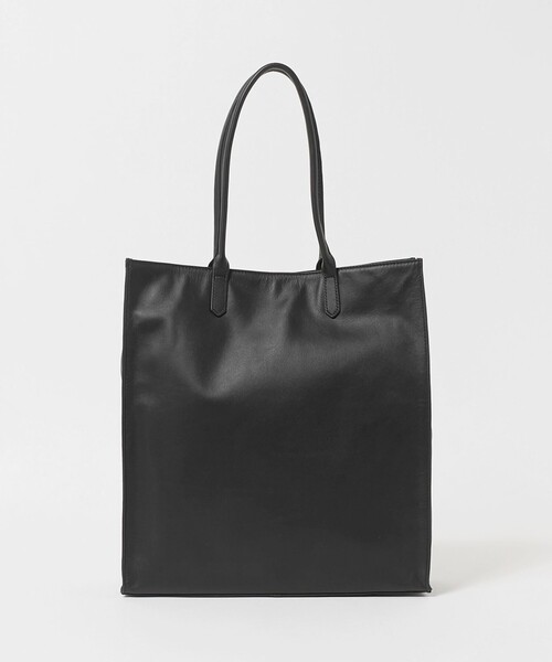 A DAY IN THE LIFE UNITED ARROWS(アデイインザライフユナイテッドアローズ)の「スムースレザー スクエア トートバッグ<A DAY IN THE LIFE>(トートバッグ・メンズ・ブラック・FREE)」の1枚目の写真