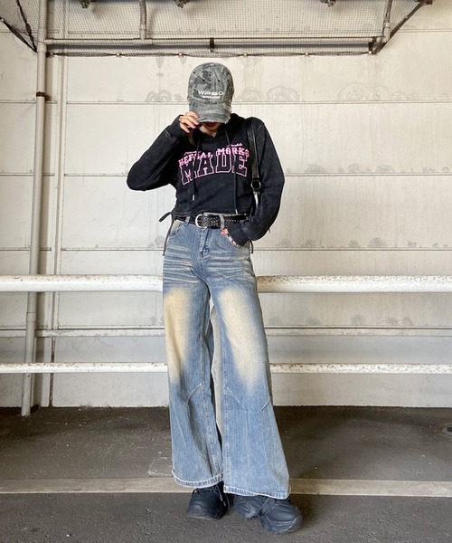 non-hedge（ノンヘッジ）の「ブリーチロゴ刺繍フードプルオーバー（スウェット・レディース・チャコールグレー/ブラック・FREE）」の17枚目の写真