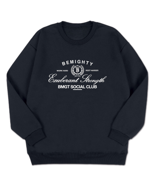 BEMIGHTY(ビーマイティー)の「BMGT ソーシャルクラブ オーバーサイズ 厚手ダブルフェイススウェットシャツ ネイビー(スウェット・メンズ・その他・X-LARGE)」の1枚目の写真