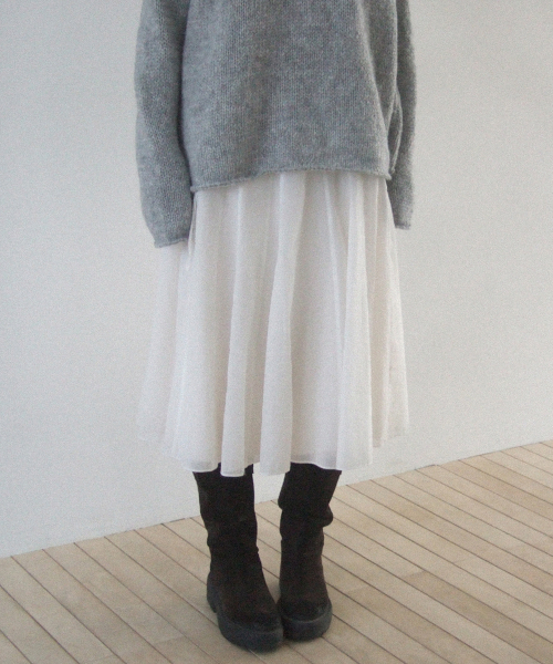 RE_L（リエル）の「ローワン シアースカート（クリーム）（スカート・レディース・その他・SMALL/MEDIUM）」の2枚目の写真