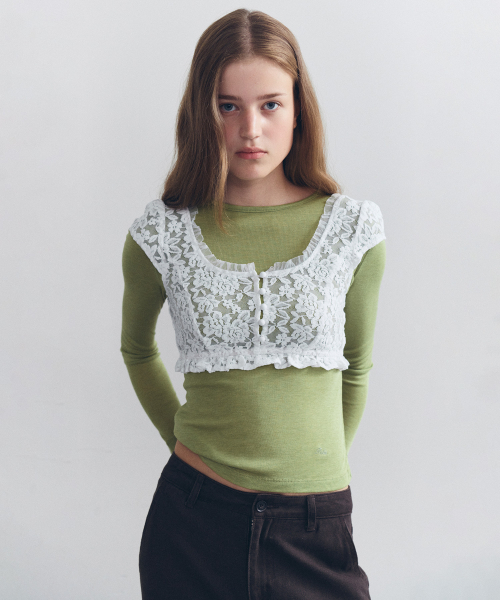 ROLAROLA(ロラロラ)の「キャップスリーブ レースビスチェ ホワイト(Tシャツ/カットソー・レディース・ホワイト・SMALL/MEDIUM)」の2枚目の写真