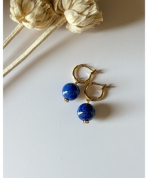 【cocolani】［金属アレルギー対応］2way 天然石 フープピアス(MA)