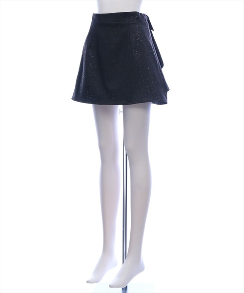 clear（クリア）の「バックリボンラメフレアミニスカート［骨格ウェーブ／ガーリー／華やか］（スカート・レディース・グレー/アイボリー/ブラック・S/M）」の14枚目の写真