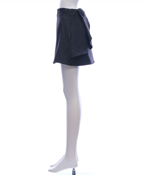 clear（クリア）の「バックリボンラメフレアミニスカート［骨格ウェーブ／ガーリー／華やか］（スカート・レディース・グレー/アイボリー/ブラック・S/M）」の15枚目の写真