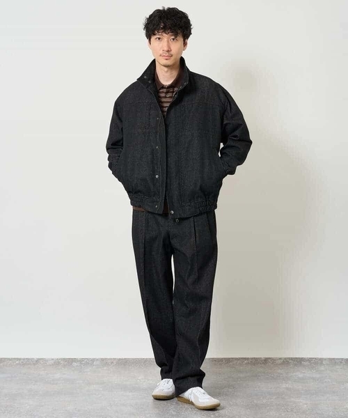 a.v.v(アーヴェヴェ)の「【洗濯機で洗える】12OZデニムジャケット(ブルゾン・メンズ・ブラック/ブラウン・46)」の11枚目の写真
