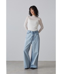YLEVE / 13.5oz DENIM HIGH WAIST WIDE FADE