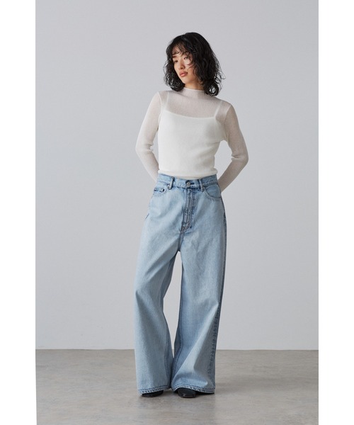 YLEVE(イレーヴ)の「YLEVE / 13.5oz DENIM HIGH WAIST WIDE FADE(デニムパンツ・レディース・ブルー/ブラック・2/0/1)」の1枚目の写真