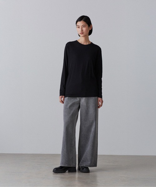 YLEVE(イレーヴ)の「YLEVE / 13.5oz DENIM HIGH WAIST WIDE FADE(デニムパンツ・レディース・ブルー/ブラック・2/0/1)」の2枚目の写真