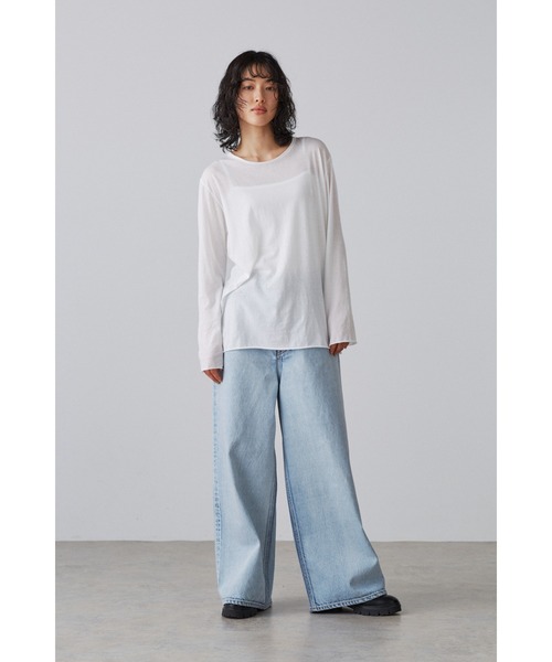 YLEVE(イレーヴ)の「YLEVE / 13.5oz DENIM HIGH WAIST WIDE FADE(デニムパンツ・レディース・ブルー/ブラック・2/0/1)」の4枚目の写真
