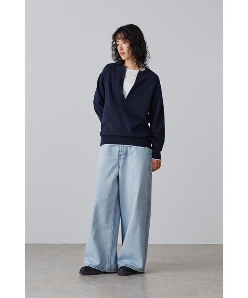 YLEVE(イレーヴ)の「YLEVE / 13.5oz DENIM HIGH WAIST WIDE FADE(デニムパンツ・レディース・ブルー/ブラック・2/0/1)」の6枚目の写真