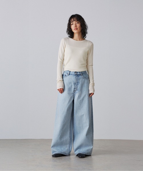 YLEVE(イレーヴ)の「YLEVE / 13.5oz DENIM HIGH WAIST WIDE FADE(デニムパンツ・レディース・ブルー/ブラック・2/0/1)」の7枚目の写真