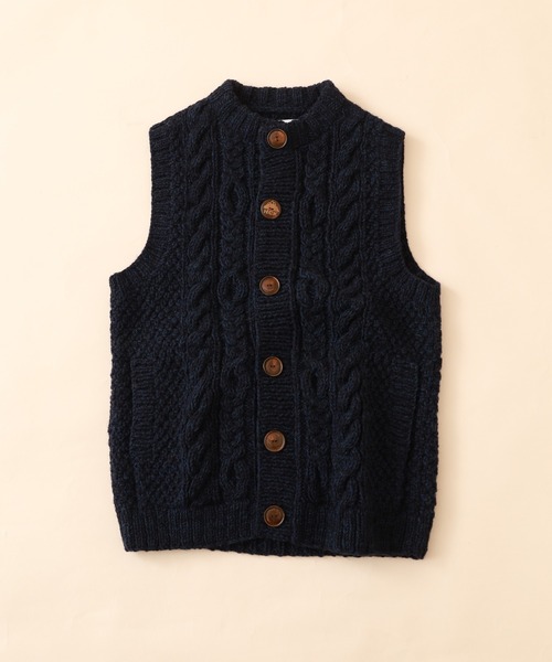 FUNALIVE(ファンアライブ)の「HIMALAYAN CLIMBER'S HAND-KNIT 手編み前開きベスト(ベスト・メンズ・ネイビー/ライトグレー・M/L)」の20枚目の写真