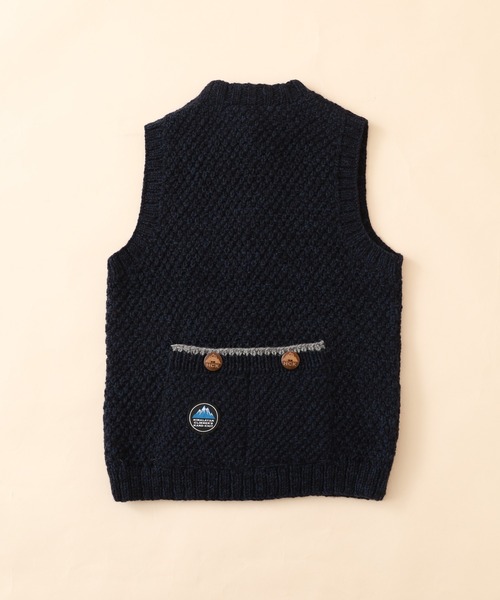 FUNALIVE(ファンアライブ)の「HIMALAYAN CLIMBER'S HAND-KNIT 手編み前開きベスト(ベスト・メンズ・ネイビー/ライトグレー・M/L)」の21枚目の写真