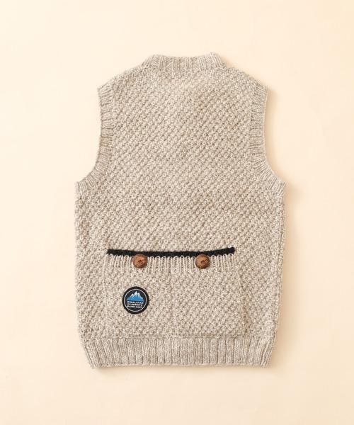 FUNALIVE(ファンアライブ)の「HIMALAYAN CLIMBER'S HAND-KNIT 手編み前開きベスト(ベスト・メンズ・ネイビー/ライトグレー・M/L)」の19枚目の写真