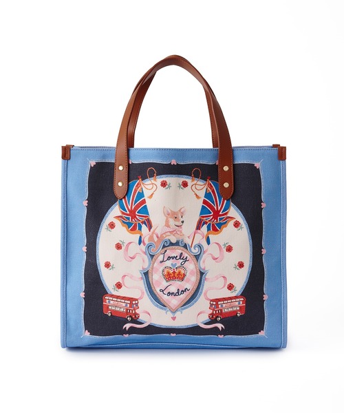 Cath Kidston(キャスキッドソン)の「レザーハンドルスクエアトートバッグ(トートバッグ・レディース・ネイビー/ピンク/ブルー・FREE)」の18枚目の写真