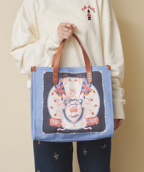 Cath Kidston(キャスキッドソン)の「レザーハンドルスクエアトートバッグ(トートバッグ・レディース・ネイビー/ピンク/ブルー・FREE)」の11枚目の写真