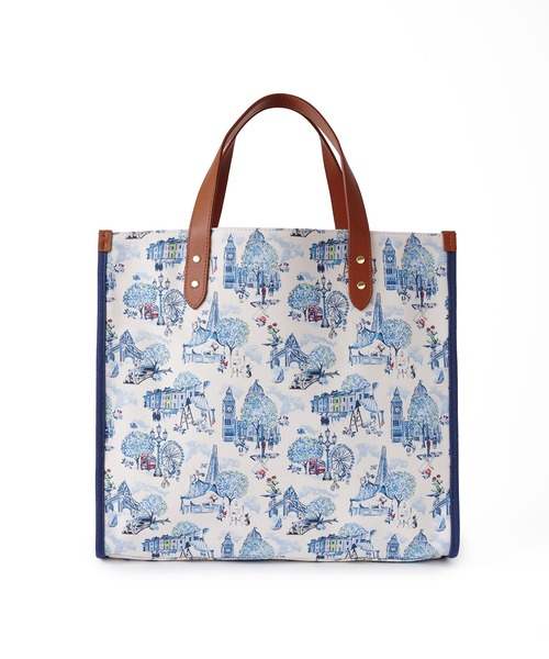 Cath Kidston(キャスキッドソン)の「レザーハンドルスクエアトートバッグ(トートバッグ・レディース・ネイビー/ピンク/ブルー・FREE)」の16枚目の写真