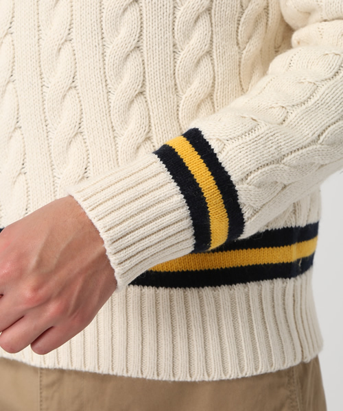 POLO RALPH LAUREN（ポロ ラルフ ローレン）の「コットンブレンド クリケット セーター（ニット/セーター・メンズ・クリーム・SMALL/MEDIUM/X-SMALL/XX-LARGE/LARGE/X-LARGE）」の7枚目の写真