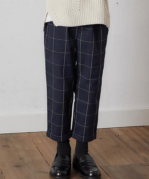 green label relaxing（グリーンレーベルリラクシング）の「チェック パンツ 9L◆（その他パンツ・キッズ・グレー/ネイビー・M/115/L/125/S/105/95）」の2枚目の写真