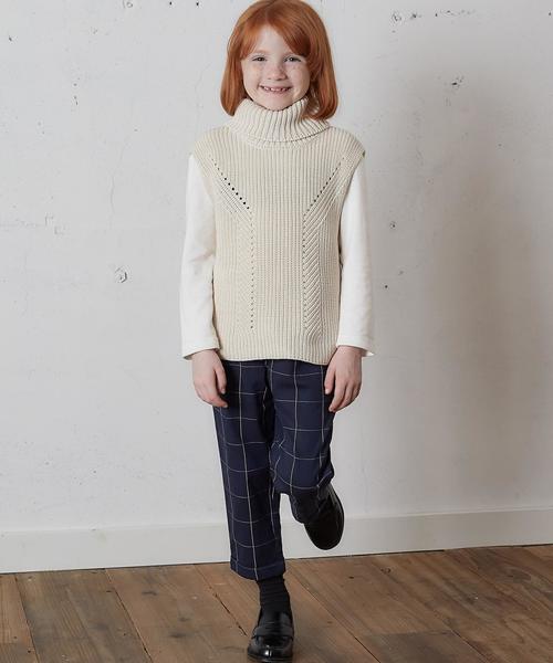 green label relaxing（グリーンレーベルリラクシング）の「チェック パンツ 9L◆（その他パンツ・キッズ・グレー/ネイビー・M/115/L/125/S/105/95）」の6枚目の写真