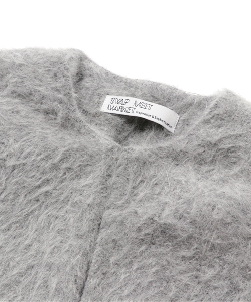 SWAP MEET MARKET（スワップミートマーケット）の「ハーフアンゴラ８分袖コート（その他アウター・キッズ・グレー・120/140/110/130/100）」の5枚目の写真