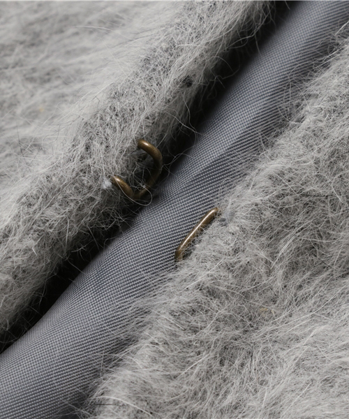 SWAP MEET MARKET（スワップミートマーケット）の「ハーフアンゴラ８分袖コート（その他アウター・キッズ・グレー・120/140/110/130/100）」の3枚目の写真