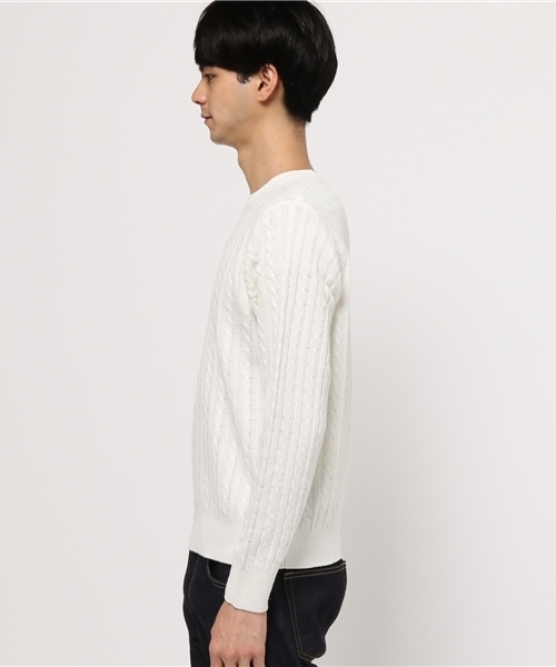 SEVENDAYS=SUNDAY(セブンデイズサンデイ)の「・カシミヤタッチ 長袖ケーブルプルオーバー(ニット/セーター・メンズ・オフホワイト/ベージュ/ロイヤルブルー/ネイビー/ボルドー/ライトグレー・L/M/S)」の7枚目の写真