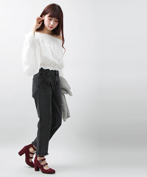 WEGO（ウィゴー）の「DISPARK/ハイウエストスリムデニム（デニムパンツ・レディース・ブラック/インディゴブルー・LARGE/MEDIUM）」の3枚目の写真