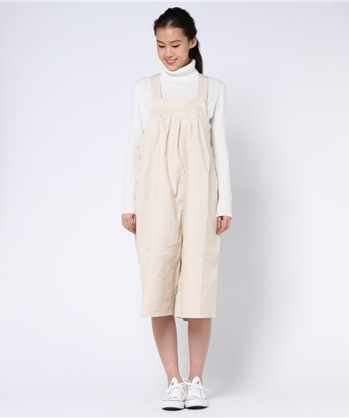 MERLOT（メルロー）の「フロントタックサロペット 2263（サロペット/オーバーオール・レディース・ブラック/カーキ/ベージュ/ネイビー・FREE）」の5枚目の写真
