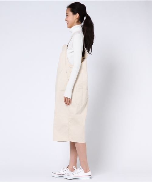 MERLOT（メルロー）の「フロントタックサロペット 2263（サロペット/オーバーオール・レディース・ブラック/カーキ/ベージュ/ネイビー・FREE）」の6枚目の写真