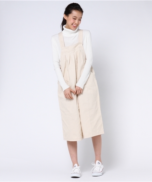 MERLOT（メルロー）の「フロントタックサロペット 2263（サロペット/オーバーオール・レディース・ブラック/カーキ/ベージュ/ネイビー・FREE）」の14枚目の写真