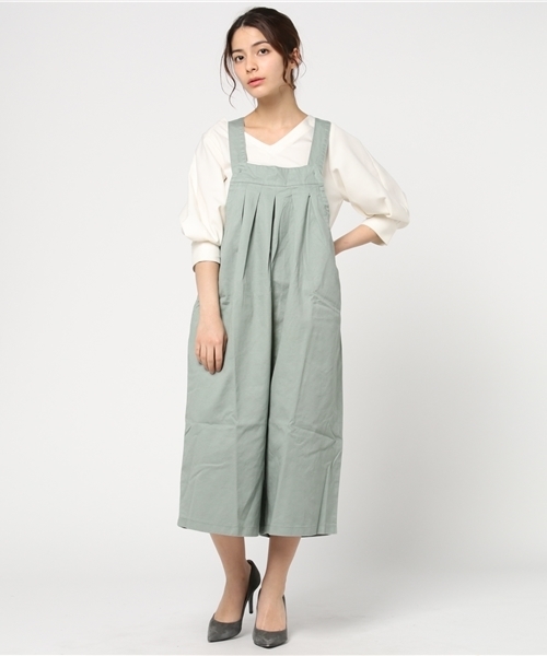 MERLOT（メルロー）の「フロントタックサロペット 2263（サロペット/オーバーオール・レディース・ブラック/カーキ/ベージュ/ネイビー・FREE）」の9枚目の写真