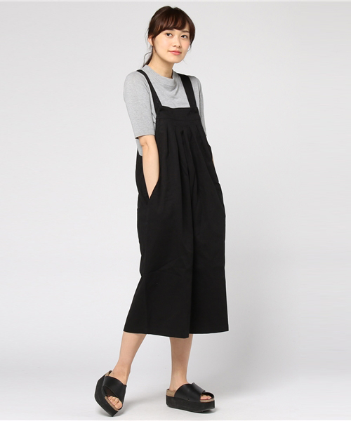 MERLOT（メルロー）の「フロントタックサロペット 2263（サロペット/オーバーオール・レディース・ブラック/カーキ/ベージュ/ネイビー・FREE）」の10枚目の写真
