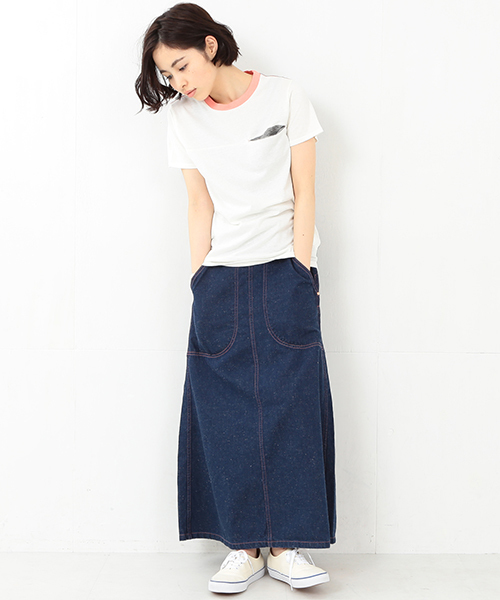 BEAMS BOY（ビームスボーイ）の「BEAMS BOY / デニム ランチスカート（スカート・レディース・ネイビー・0/1/2）」の19枚目の写真