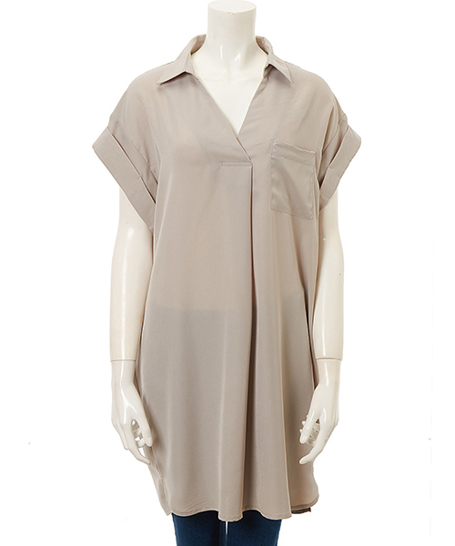 fifth（フィフス）の「スキッパーロングシャツ（シャツ/ブラウス・レディース・ホワイト/グレー/カーキ/ブラック・MEDIUM）」の5枚目の写真