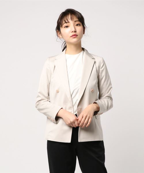 Cheek（チーク）の「TRストレッチダブルジャケット（テーラードジャケット・レディース・ネイビー/ベージュ・MEDIUM）」の8枚目の写真