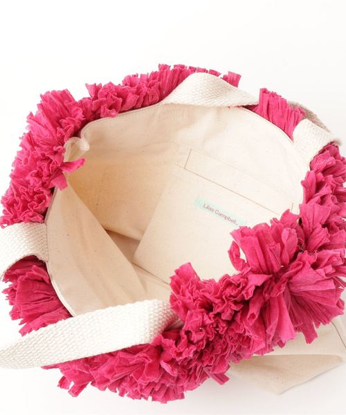 LBC（エルビーシー）の「【Lilas Campbell】リラキャンベル フラワー バスケットトート       （トートバッグ・レディース・レッド系その他/グリーン・FREE）」の5枚目の写真