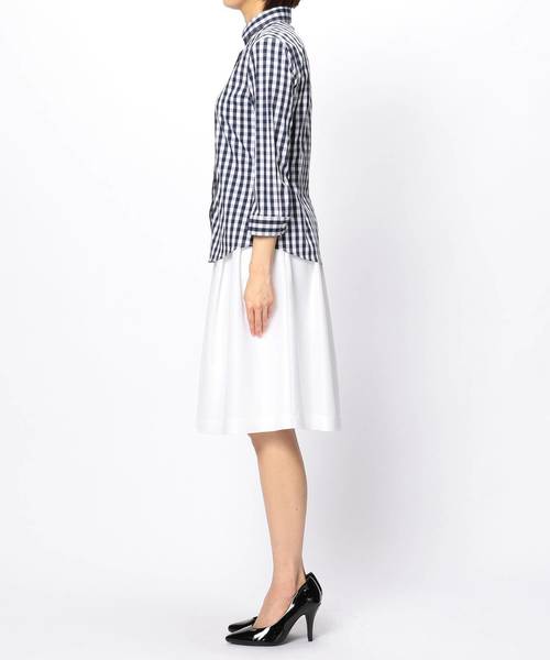NARACAMICIE - 極美品 ナラカミーチェ チェック カシュクール ブラウス 七分袖 ¥20,000 セール】カシュクールチェック長袖シャツ（シャツ/ブラウス