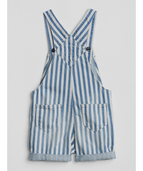 GAP(ギャップ)の「Gap レイルロードストライプ ショートオール(その他パンツ・キッズ・インディゴブルー・95cm/105cm/100cm/90cm/110cm/80cm)」の2枚目の写真
