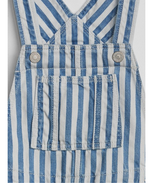 GAP(ギャップ)の「Gap レイルロードストライプ ショートオール(その他パンツ・キッズ・インディゴブルー・95cm/105cm/100cm/90cm/110cm/80cm)」の3枚目の写真
