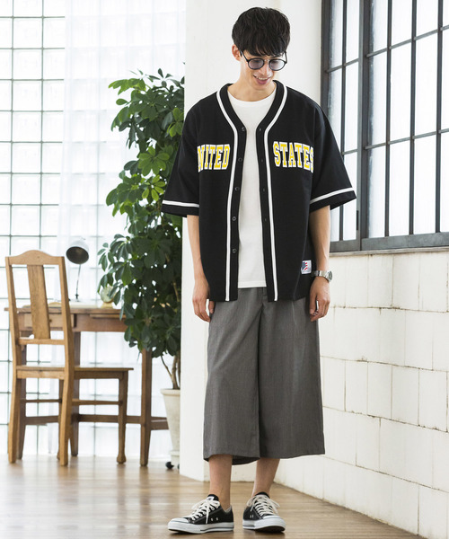 WEGO(ウィゴー)の「WEGO/ベースボールシャツ(シャツ/ブラウス・メンズ・ホワイト/ブラック/グリーン/レッド/イエロー/パープル・LARGE/MEDIUM)」の14枚目の写真