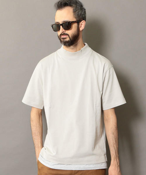 BEAUTY&YOUTH UNITED ARROWS（ビューティーアンドユースユナイテッドアローズ）の「BY モックネック ワイドフォルム カットソー ◆（Tシャツ/カットソー・メンズ・ホワイト/ライトグレー/ネイビー・SMALL/MEDIUM/LARGE/X-LARGE）」の4枚目の写真