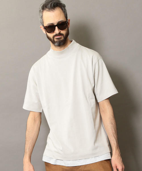 BEAUTY&YOUTH UNITED ARROWS（ビューティーアンドユースユナイテッドアローズ）の「BY モックネック ワイドフォルム カットソー ◆（Tシャツ/カットソー・メンズ・ホワイト/ライトグレー/ネイビー・SMALL/MEDIUM/LARGE/X-LARGE）」の5枚目の写真