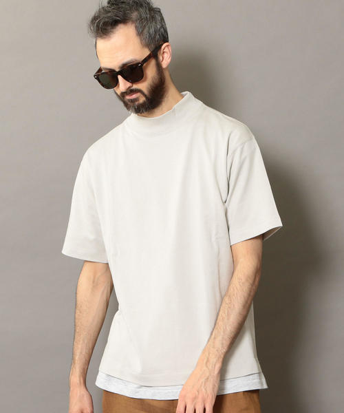 BEAUTY&YOUTH UNITED ARROWS（ビューティーアンドユースユナイテッドアローズ）の「BY モックネック ワイドフォルム カットソー ◆（Tシャツ/カットソー・メンズ・ホワイト/ライトグレー/ネイビー・SMALL/MEDIUM/LARGE/X-LARGE）」の6枚目の写真