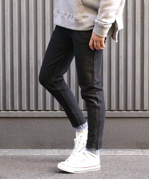 GREEN BOWL（グリーンボウル）の「GREEN BOWL Knit Denim Sweat Pants/グリーンボウル ニット デニム スウェット パンツ（スウェットパンツ・メンズ・ブラック/インディゴブルー・38/36）」の9枚目の写真